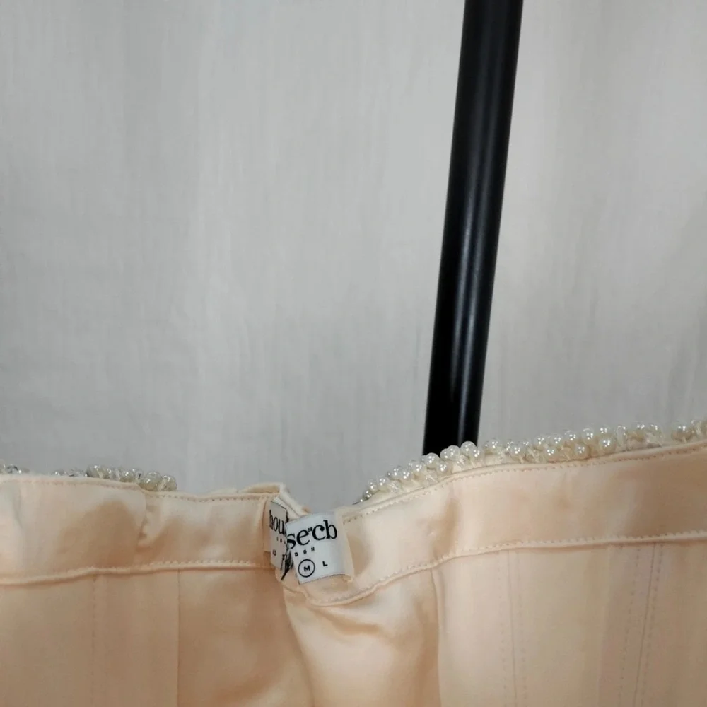 House of CB Nalita Vintage Cream Embellished Strapless Dress/Size M-US 6-8 - Picture 8 of 13